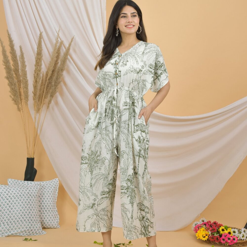 BRAND NEW Hand Block Print Cotton Women Jumpsuit Bridesmaid Dress Gift for Her